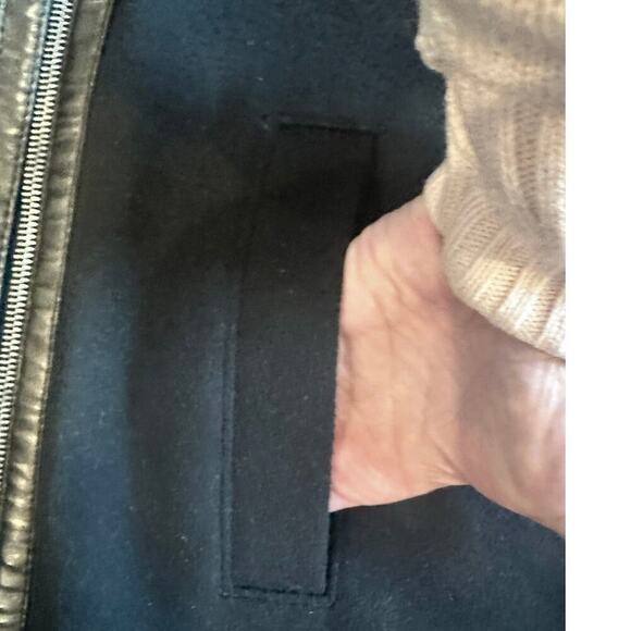 Gucci Y2K Tom Ford 2002 Runway Leather Trim Cashmere Zip Cape Black Size 44 M/L - Picture 12 of 13